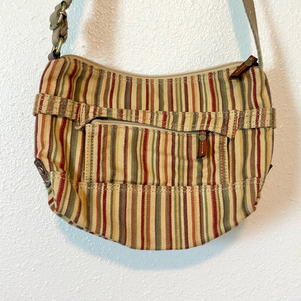 Vintage Fossil Crossbody Canvas Purse Striped Bag Y2K 90s Boho - Picture 6 of 8